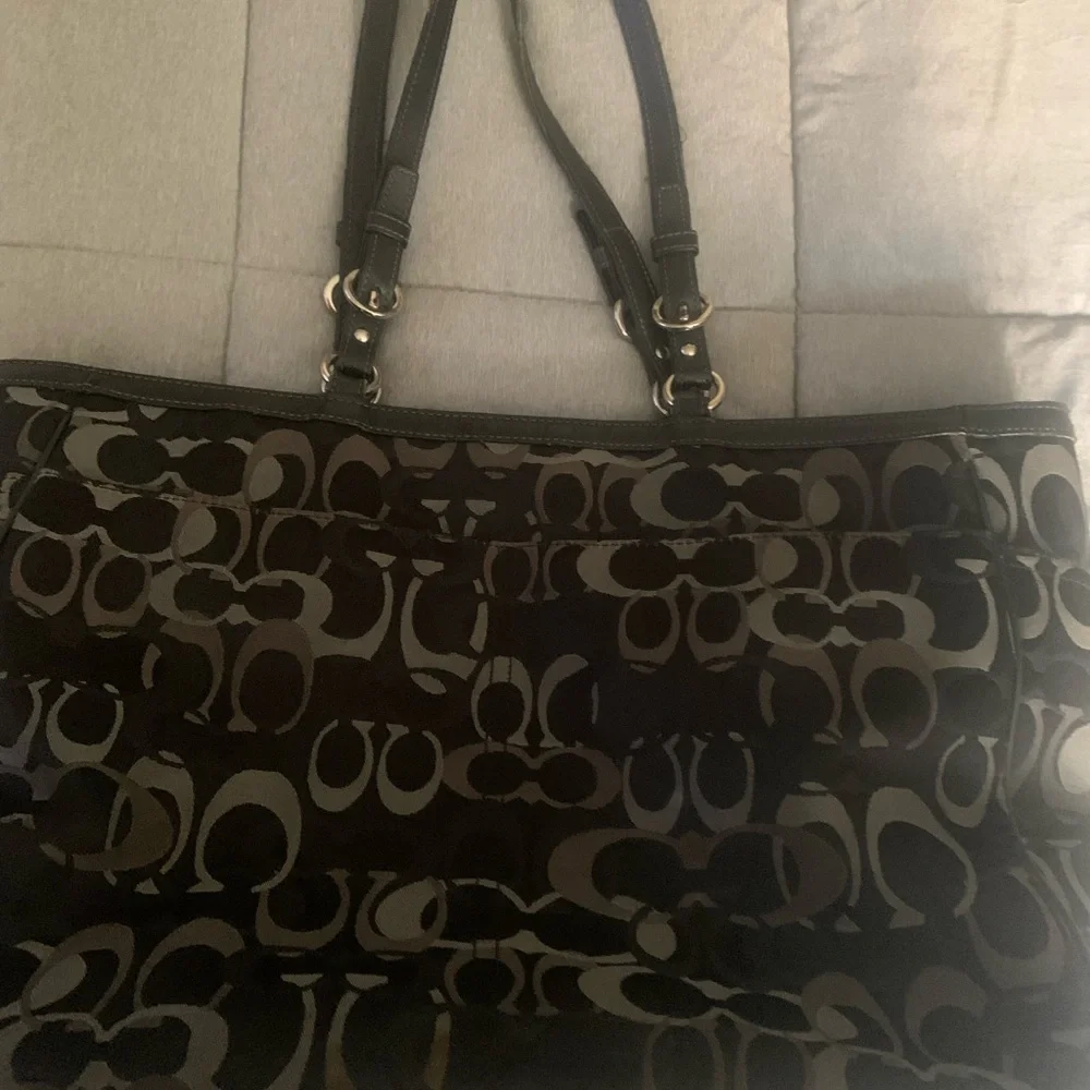 Coach Black & Gray diaper bag